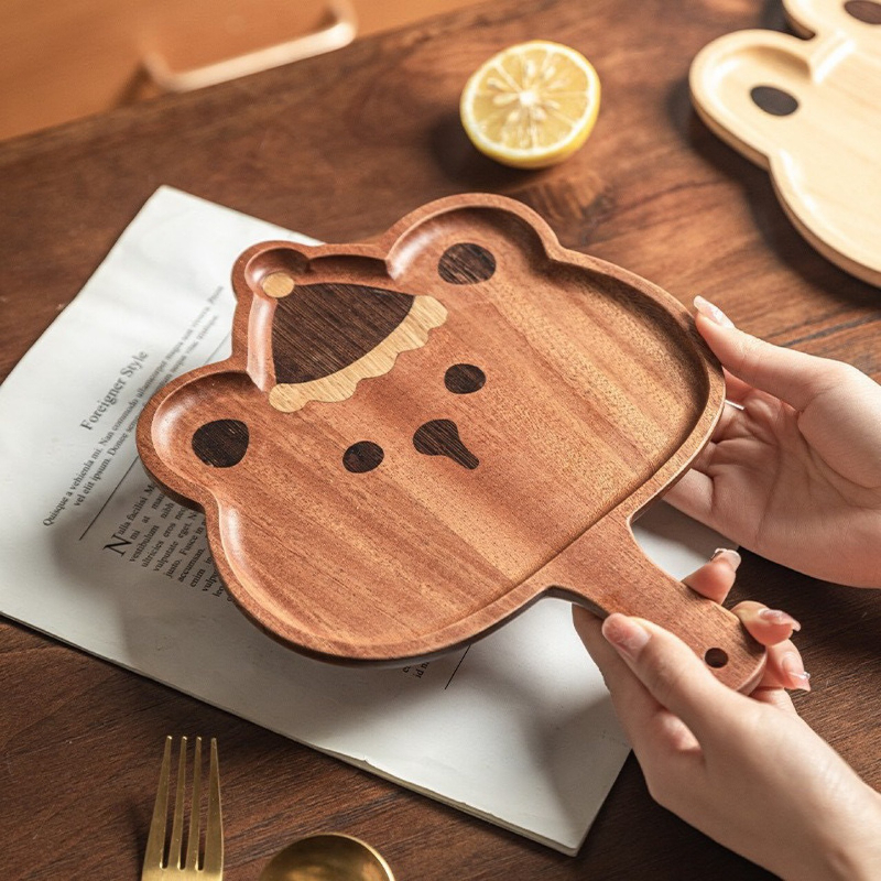 Baby Food Dessert - Wooden Cartoon Tray Creative Cute Bear
