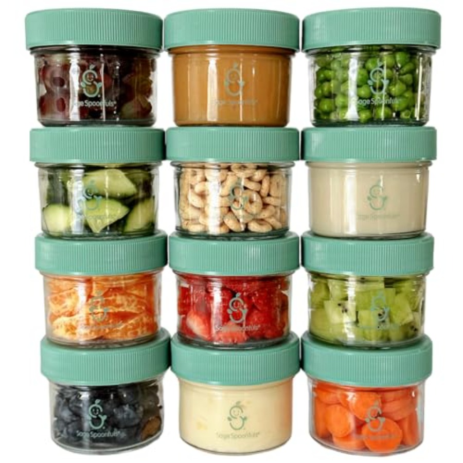 Baby Food Jar - Sage Spoonfuls -12 Pack 4 oz