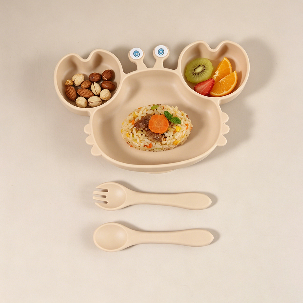 Baby Food Menu - Cute Crab Shaped Silicone Baby Plate