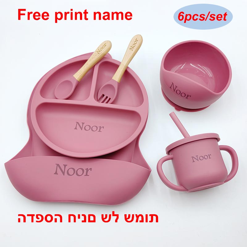 6Pcs Silicone Tableware For Ki - Baby Food Menu recensie en prijs