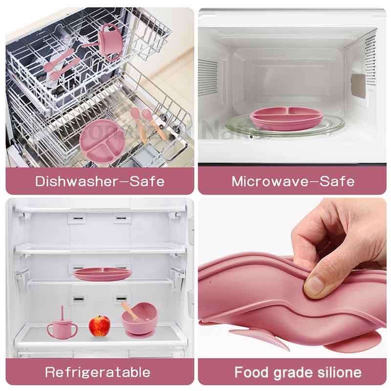 6Pcs Silicone Tableware For Ki - Baby Food Menu recensie en prijs