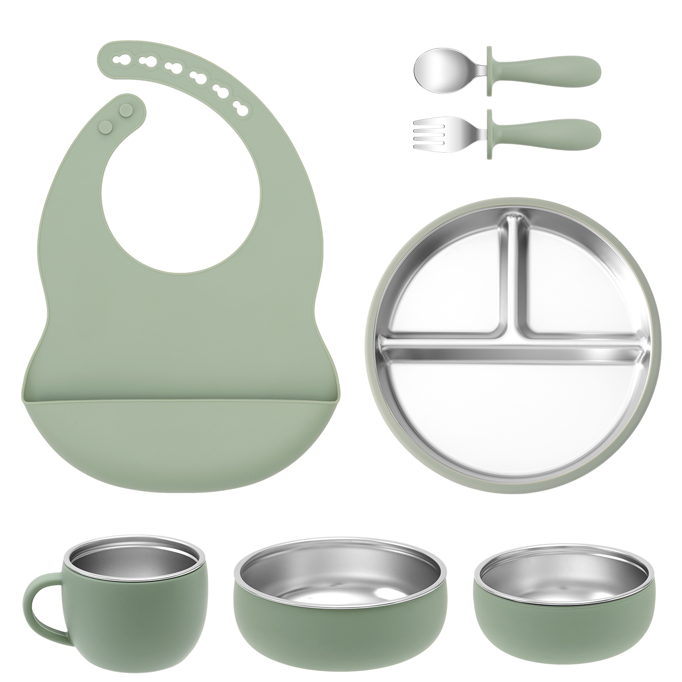 7PCS Stainless Steel Detachabl - Baby Food Menu recensie en prijs
