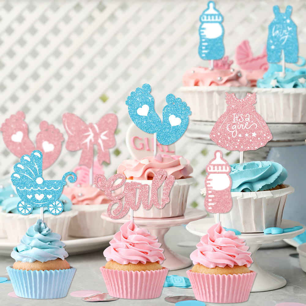 12/24pcs Pink Blue Glitter Cup - Baby Food Dessert recensie en prijs