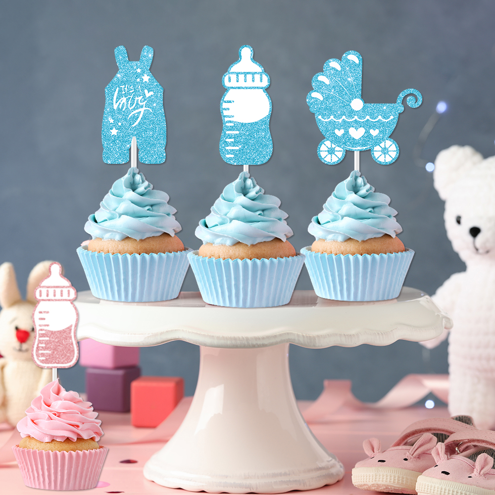12/24pcs Pink Blue Glitter Cup - Baby Food Dessert recensie en prijs