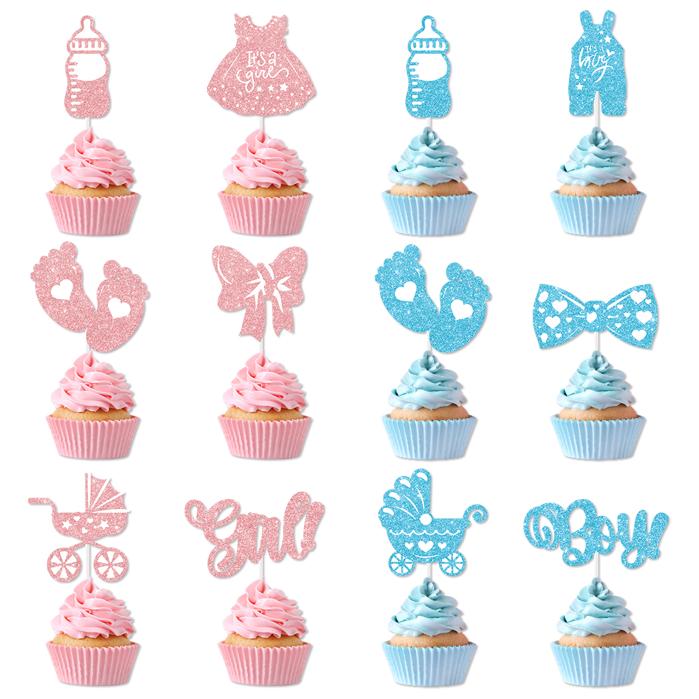 12/24pcs Pink Blue Glitter Cup - Baby Food Dessert recensie en prijs