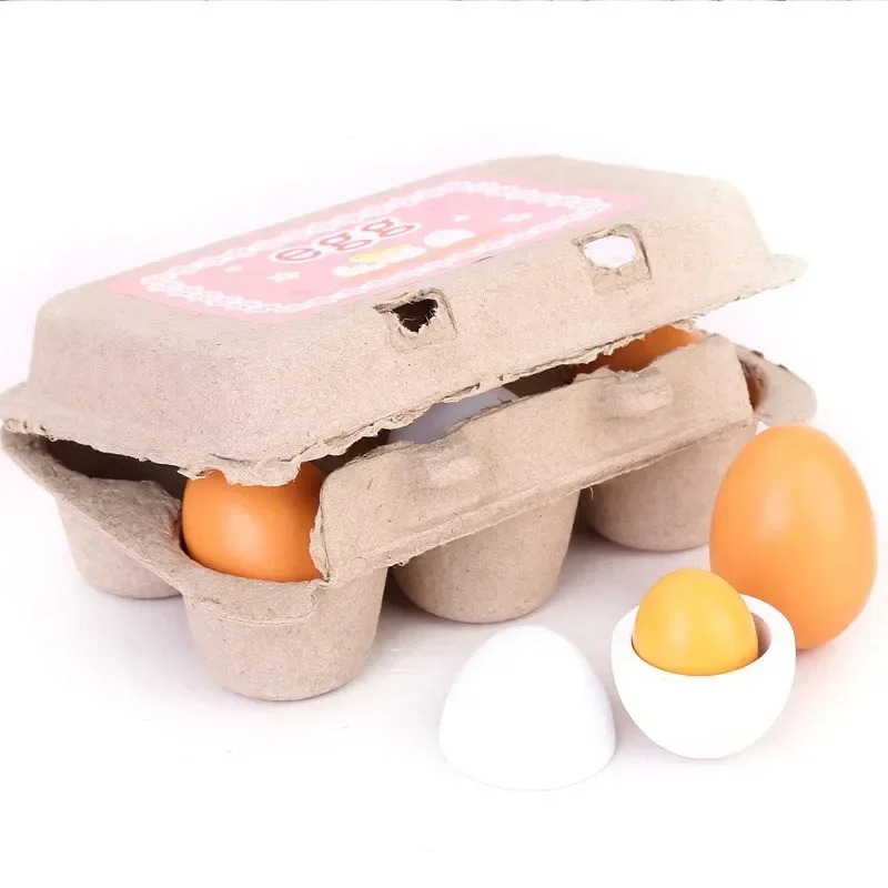 6Pcs Wooden Eggs Toy Kids Kitc - Baby Food Egg recensie en prijs