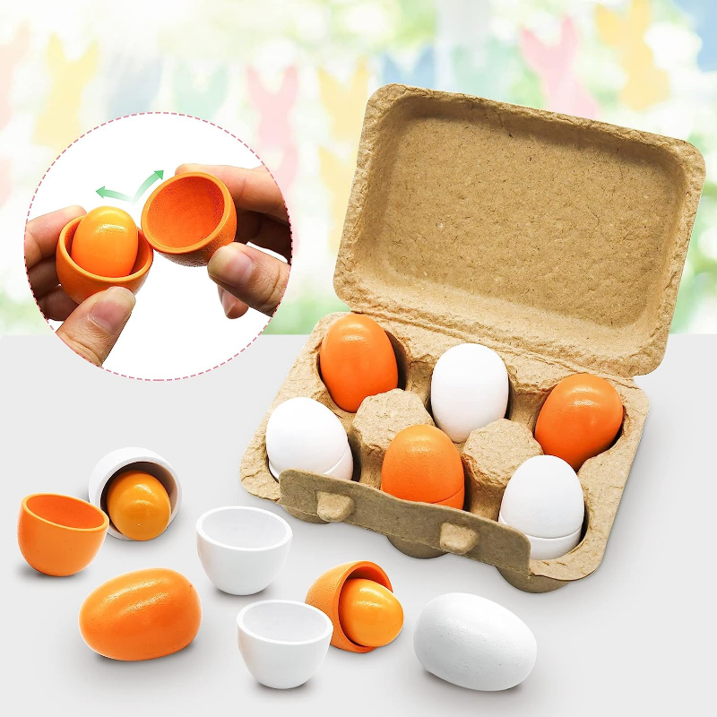 6Pcs Wooden Eggs Toy Kids Kitc - Baby Food Egg recensie en prijs