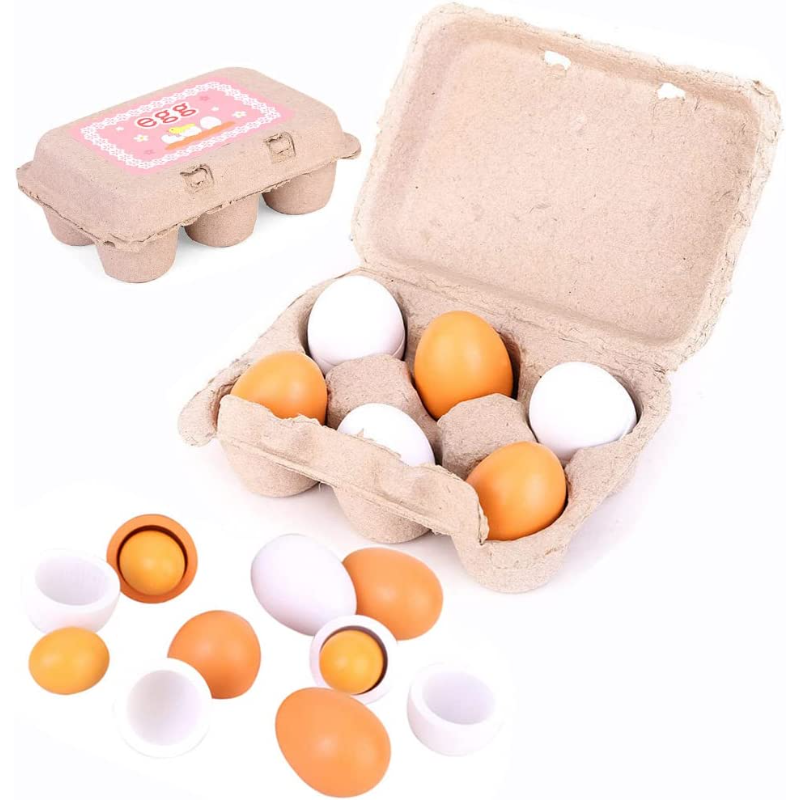 6Pcs Wooden Eggs Toy Kids Kitc - Baby Food Egg recensie en prijs