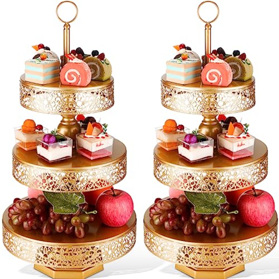 2 Pcs Cupcake 3 Tiered Metal D - Baby Food Dessert recensie en prijs