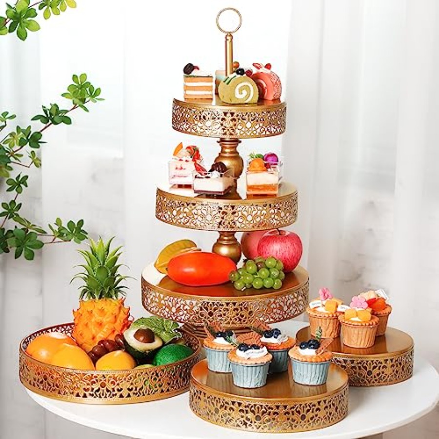 2 Pcs Cupcake 3 Tiered Metal D - Baby Food Dessert recensie en prijs