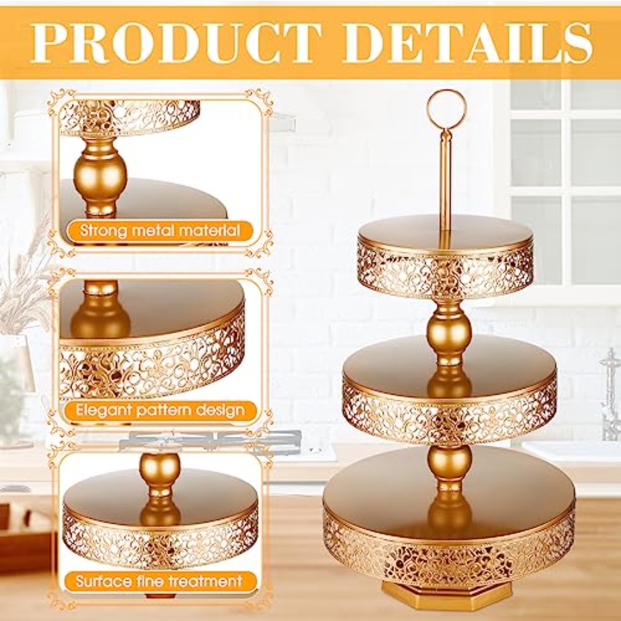 2 Pcs Cupcake 3 Tiered Metal D - Baby Food Dessert recensie en prijs
