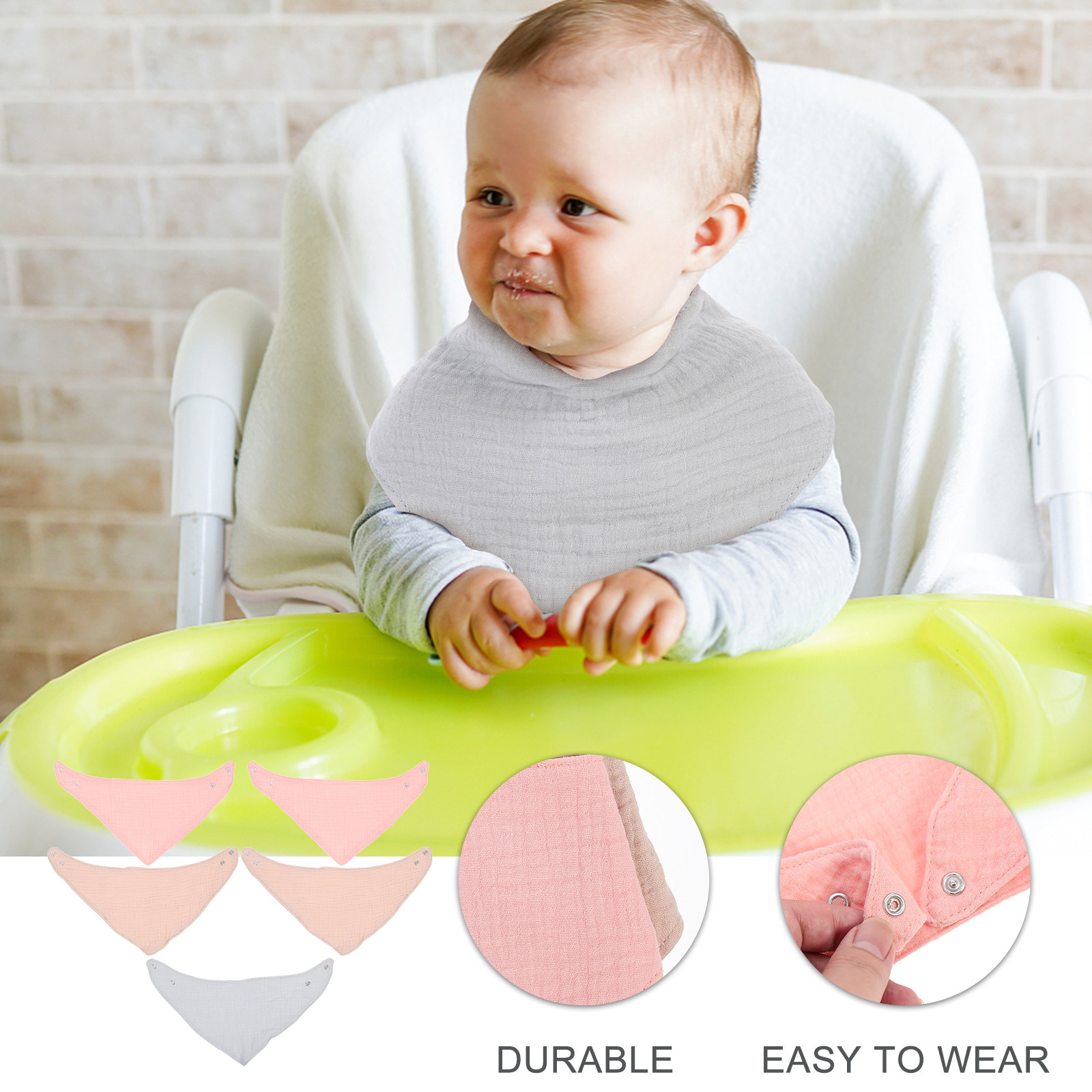 5Pcs Baby Bandana Bibs Food-Gr - Baby Food Newborn recensie en prijs